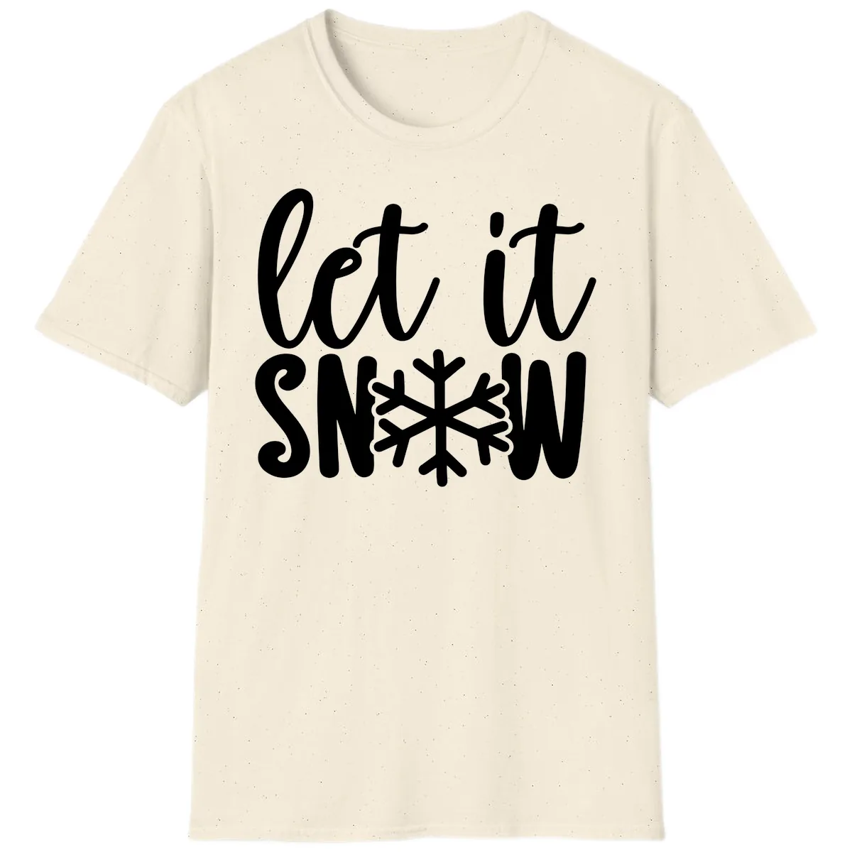 Let It Snow Snowflake Graphic T-Shirt in Natural
