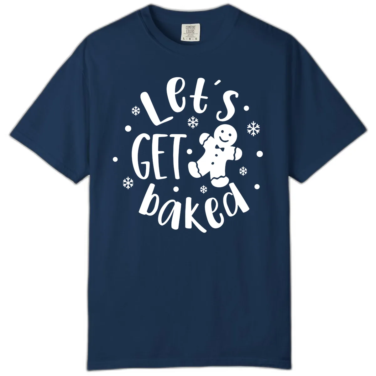Let's Get Baked Gingerbread Man Comfort Color in Navy