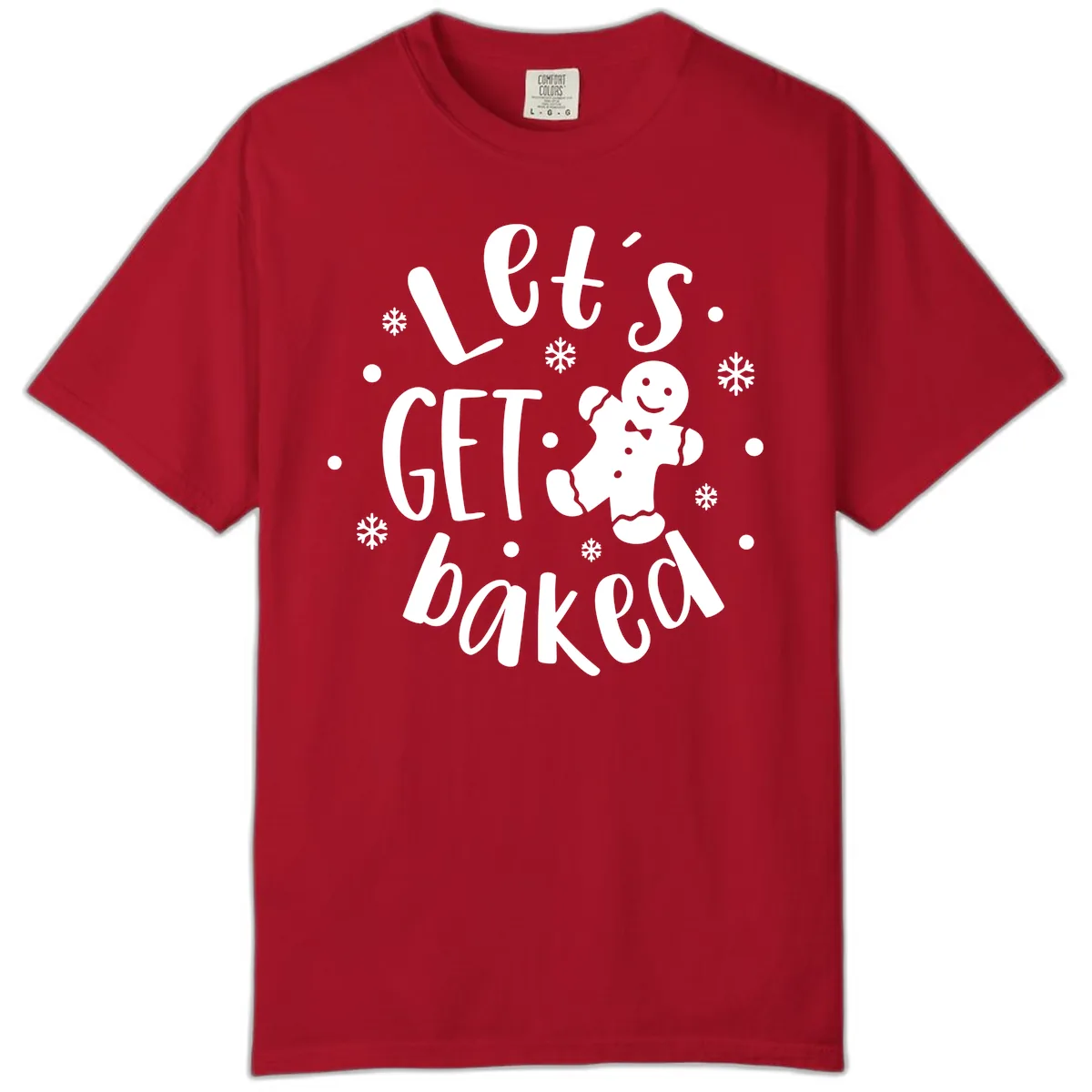 Let's Get Baked Gingerbread Man Comfort Color in Red