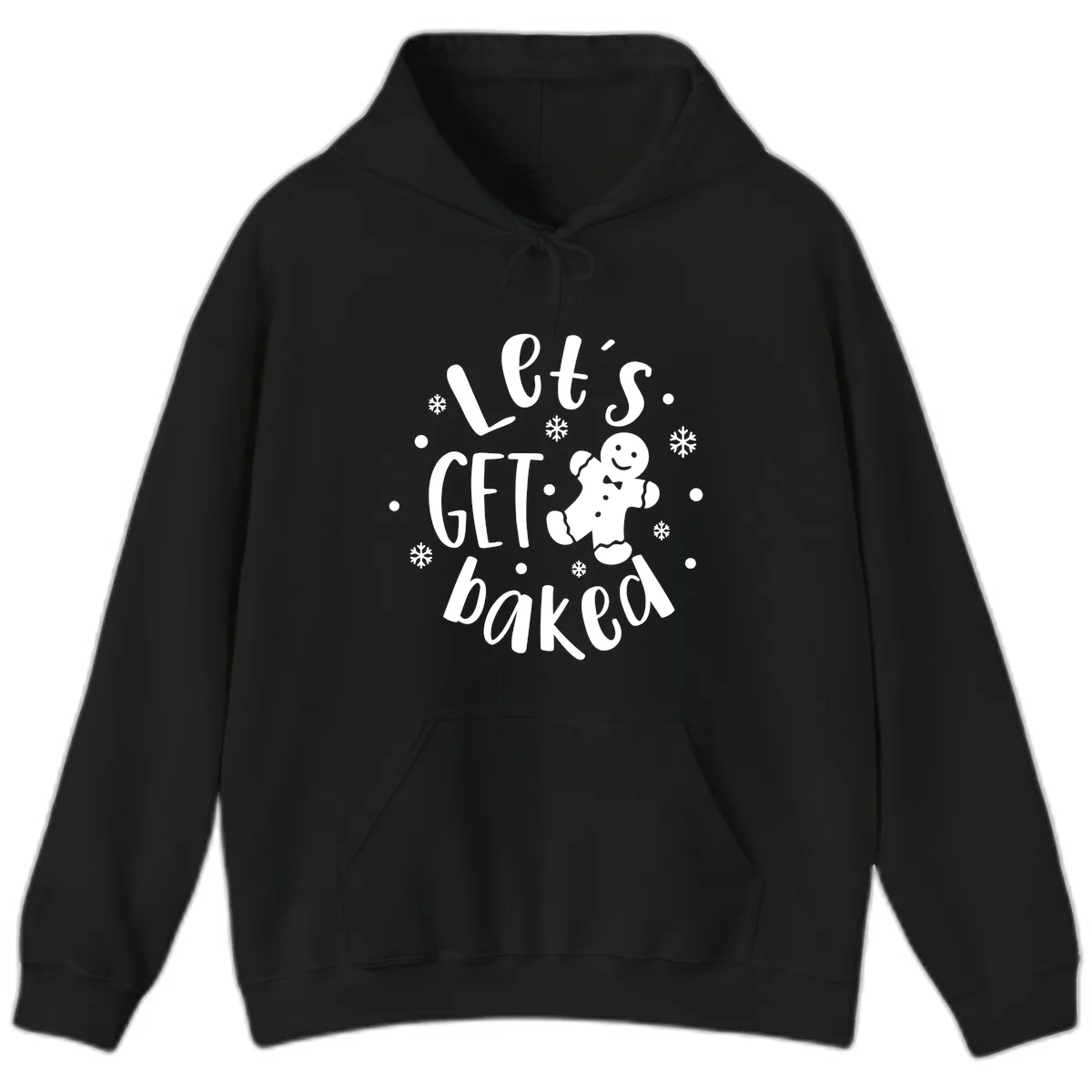Let's Get Baked Gingerbread Man Hoodie in Black