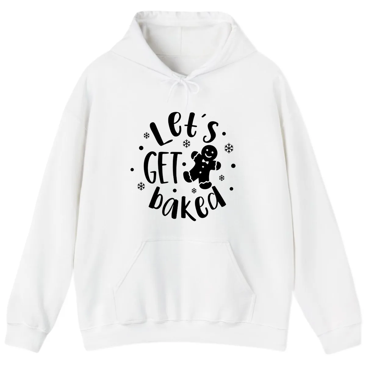 Let's Get Baked Gingerbread Man Hoodie in White