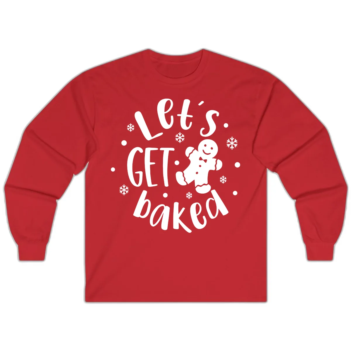Let's Get Baked Gingerbread Man Long Sleeve in Red