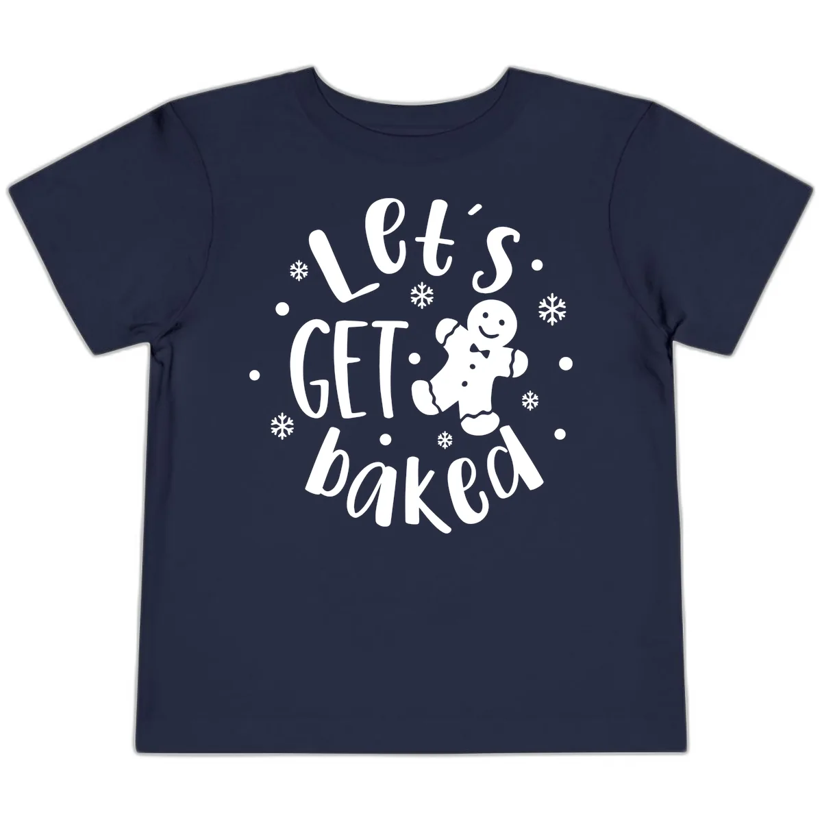 Let's Get Baked Gingerbread Man Toddler T-Shirt in Navy