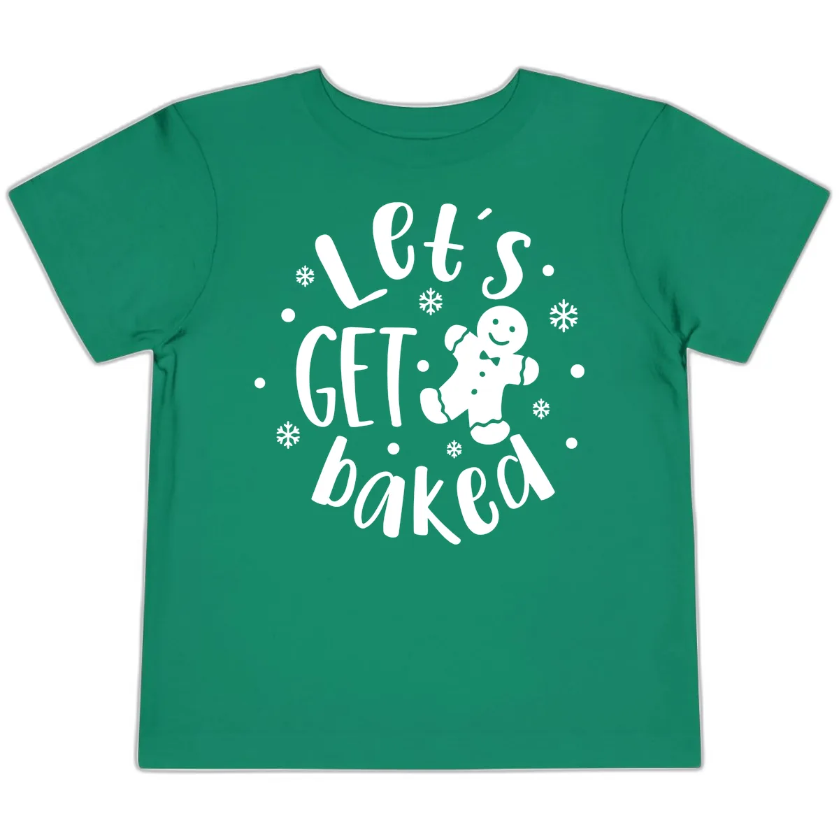Let's Get Baked Gingerbread Man Toddler T-Shirt in Kelly