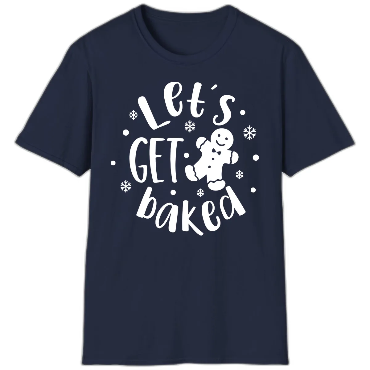 Let's Get Baked Gingerbread Man T-Shirt in Navy
