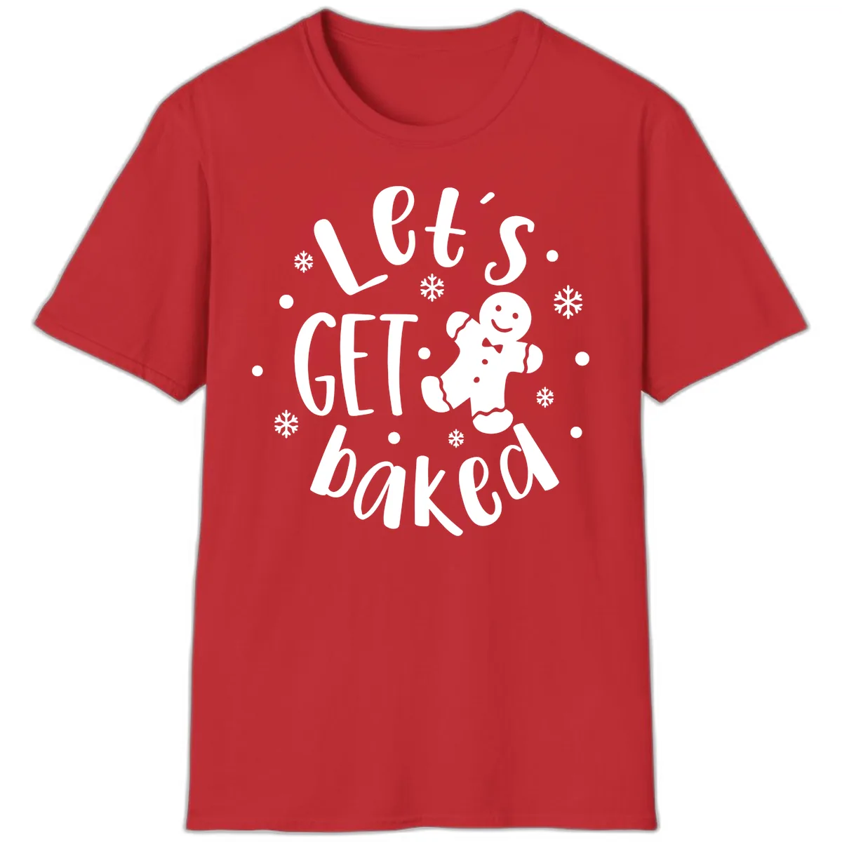 Let's Get Baked Gingerbread Man T-Shirt in Red