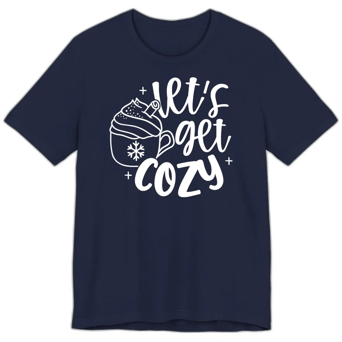 Let's Get Cozy Holiday Design Premium T-Shirt in Navy