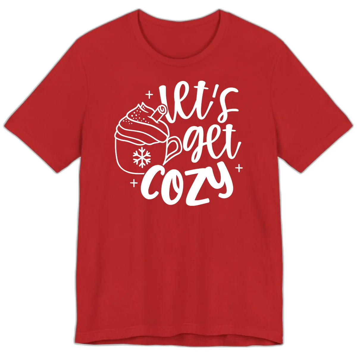Let's Get Cozy Holiday Design Premium T-Shirt in Red
