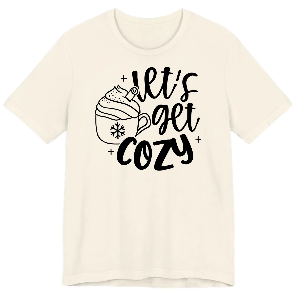 Let's Get Cozy Holiday Design Premium T-Shirt in Natural