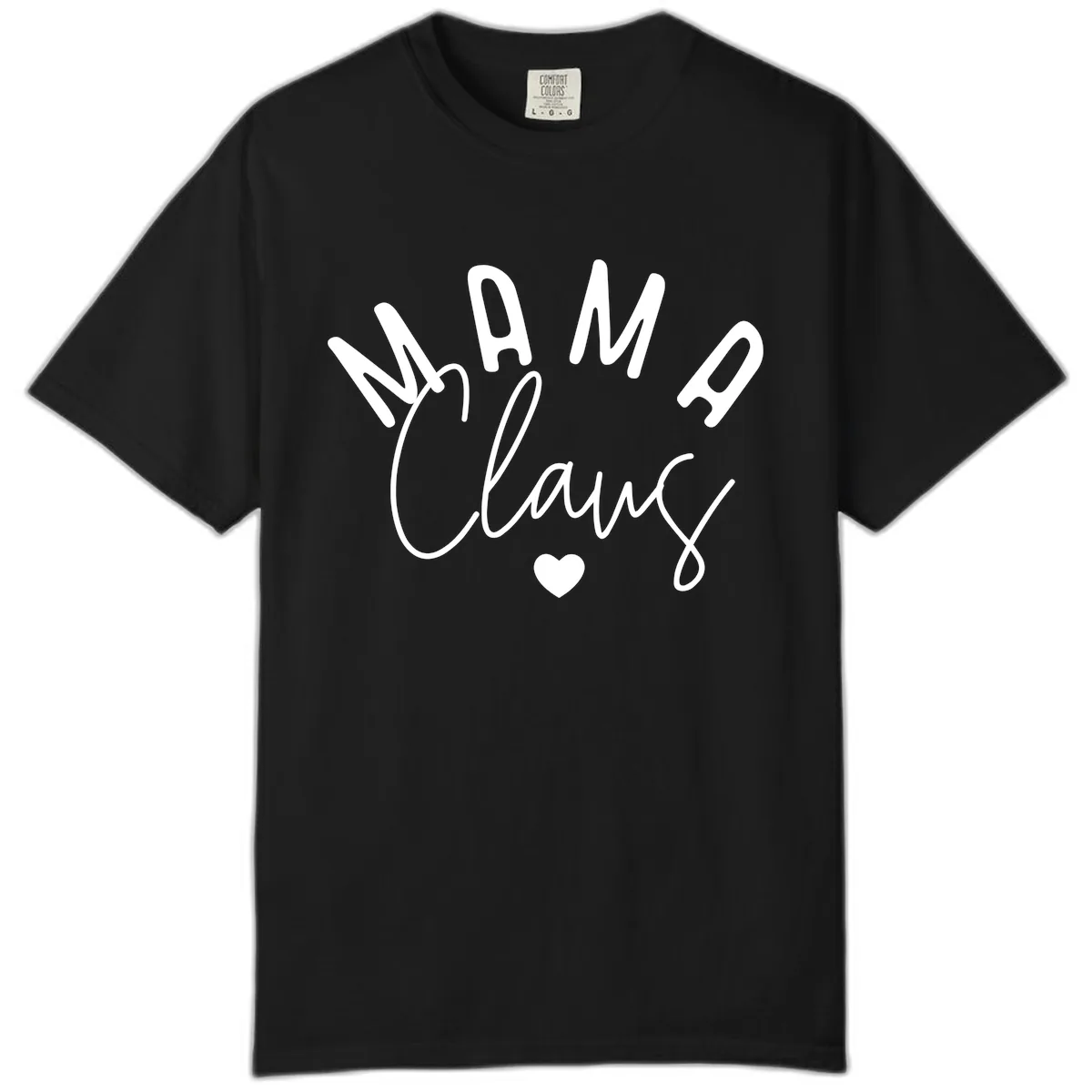 Mama Claus Christmas Heart Comfort Color in Black