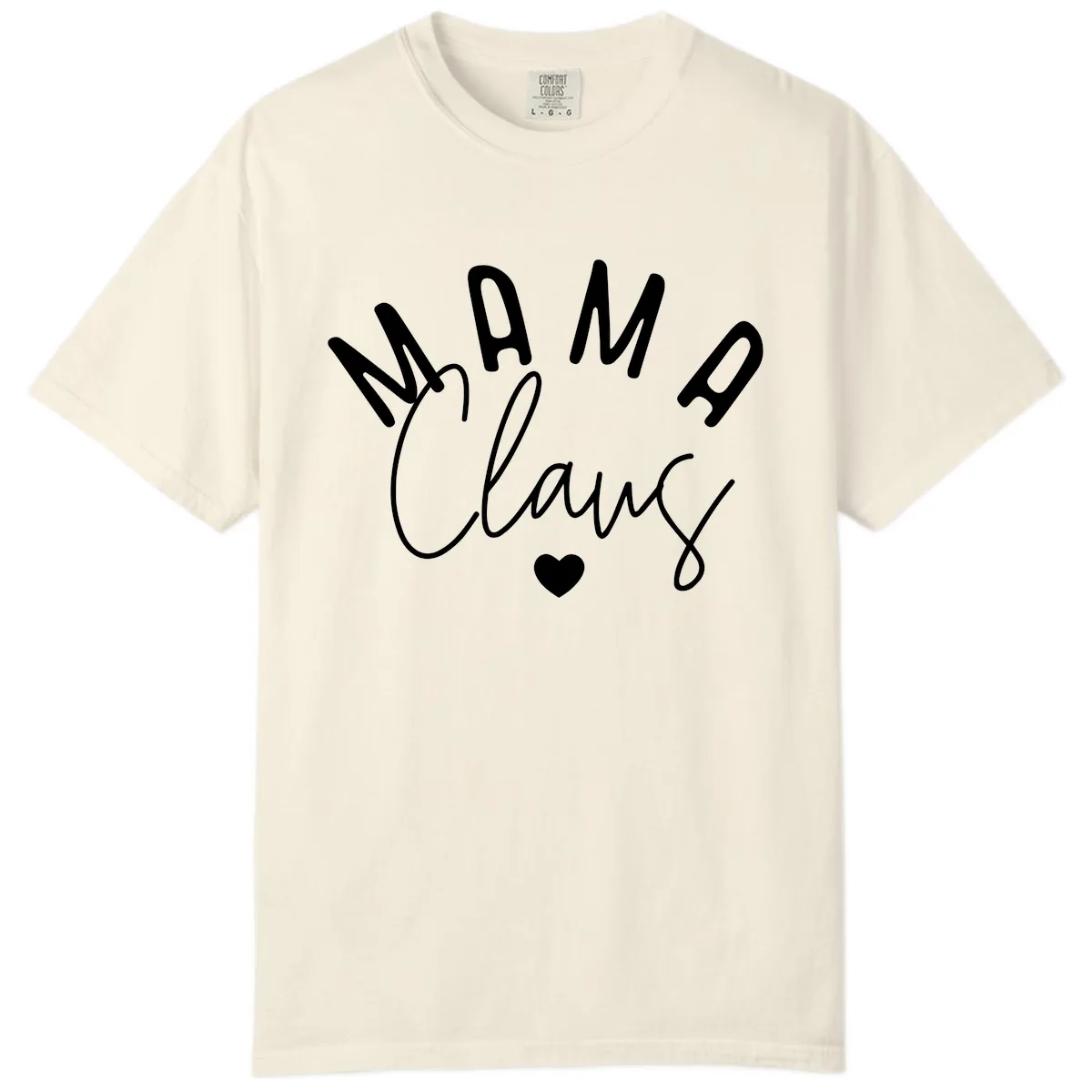 Mama Claus Christmas Heart Comfort Color in Ivory