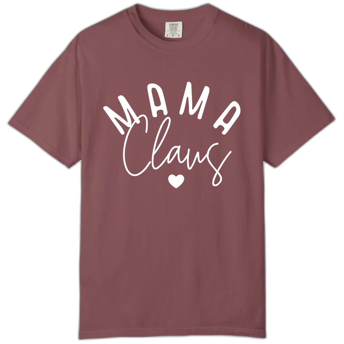 Mama Claus Christmas Heart Comfort Color in Brick