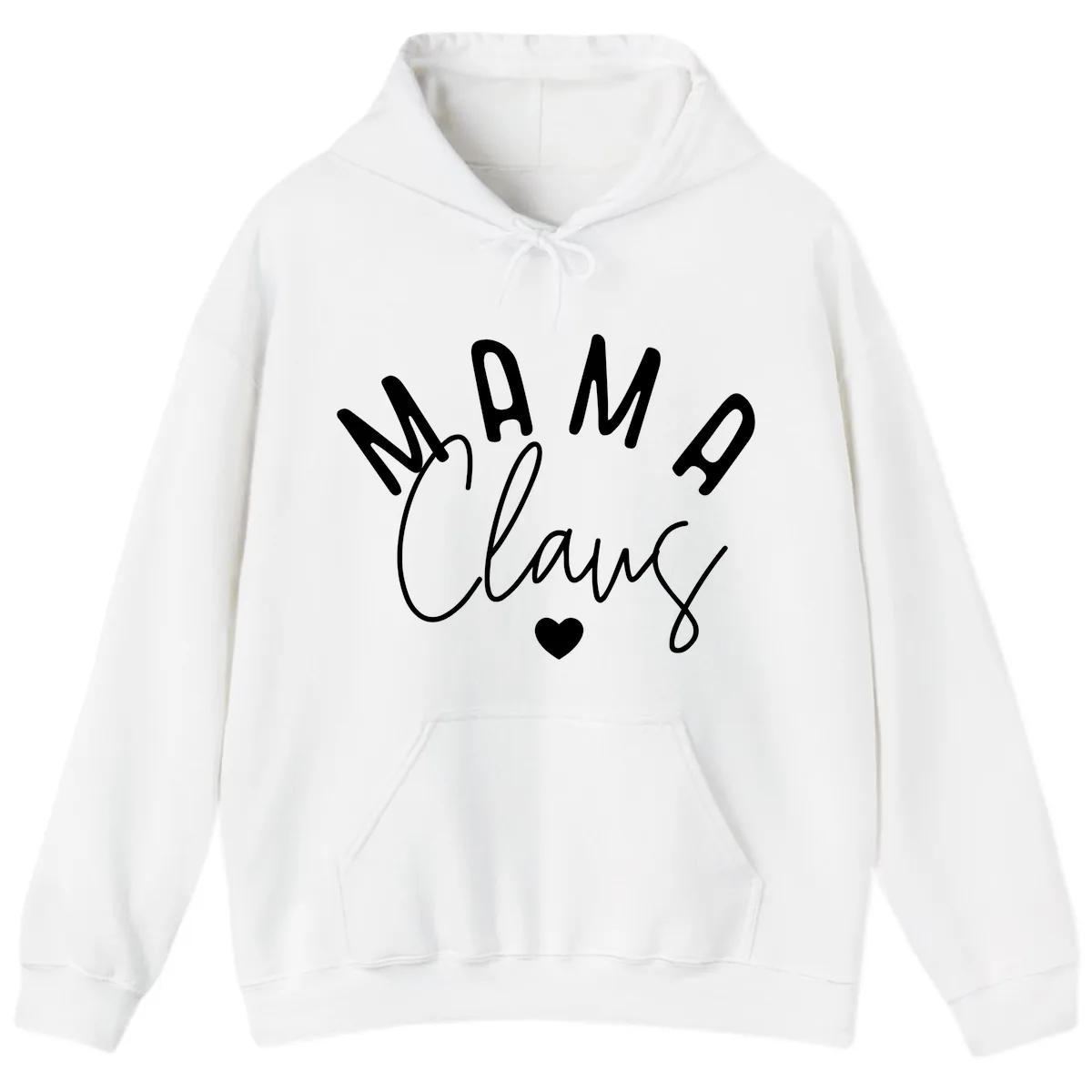 Mama Claus Christmas Heart Hoodie in White