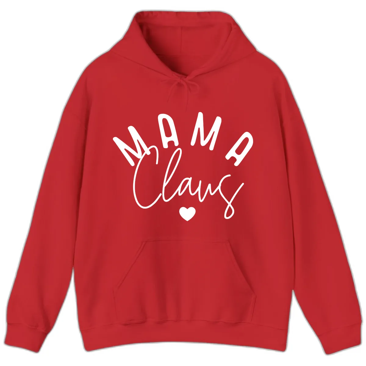 Mama Claus Christmas Heart Hoodie in Red