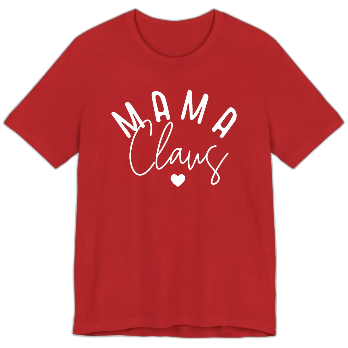 Mama Claus Christmas Heart Premium T-Shirt in Red