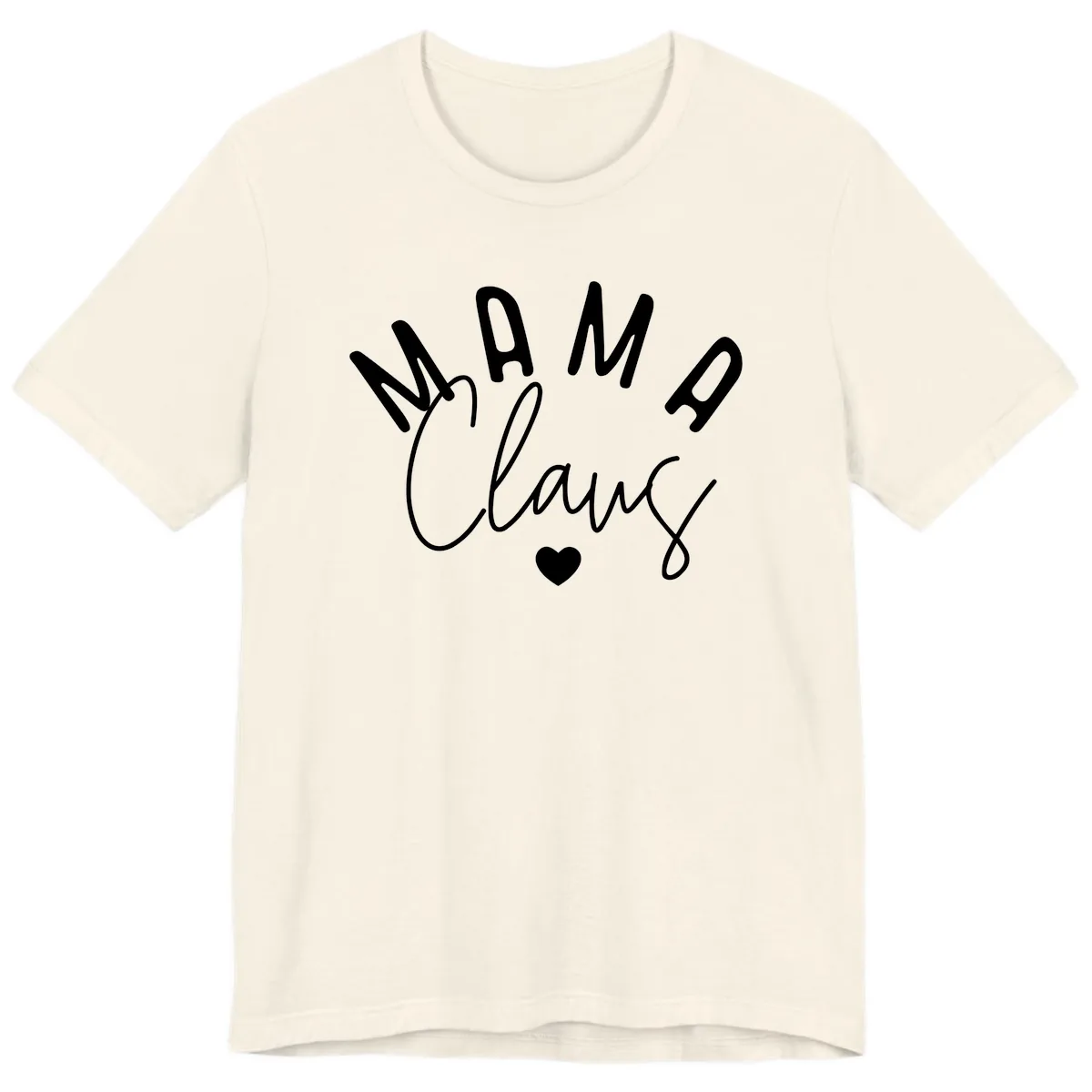 Mama Claus Christmas Heart Premium T-Shirt in Natural