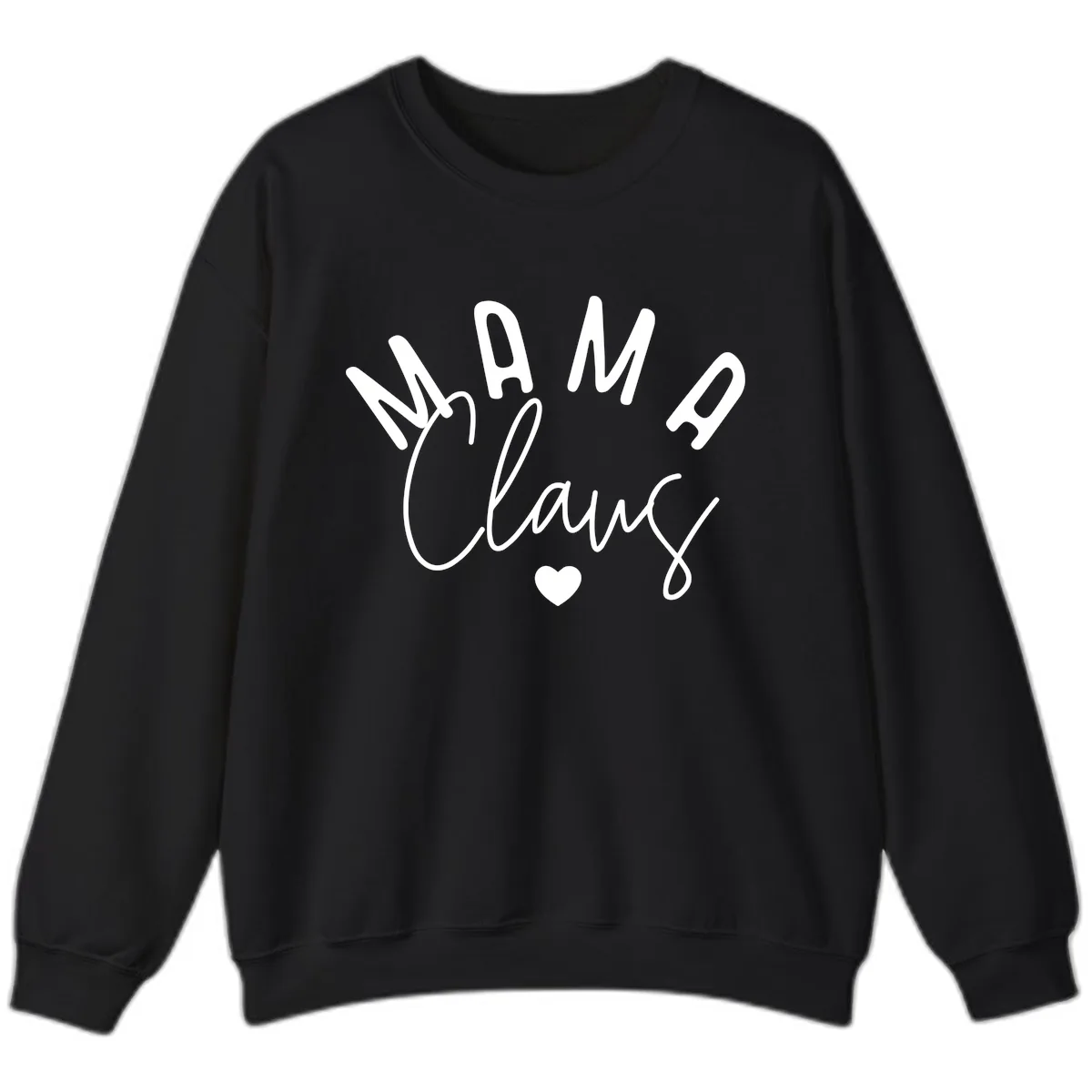 Mama Claus Christmas Heart Sweatshirt in Black