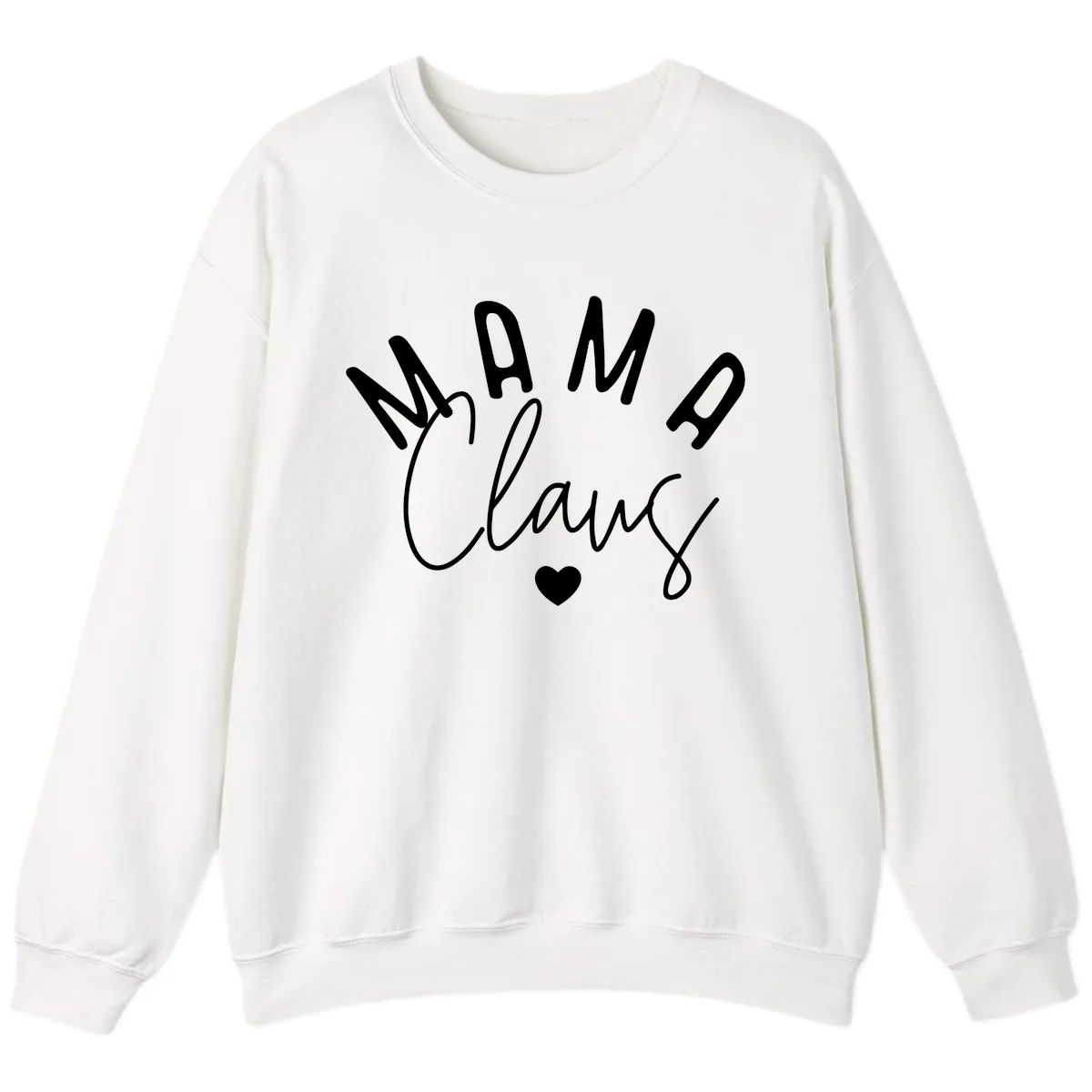 Mama Claus Christmas Heart Sweatshirt in White