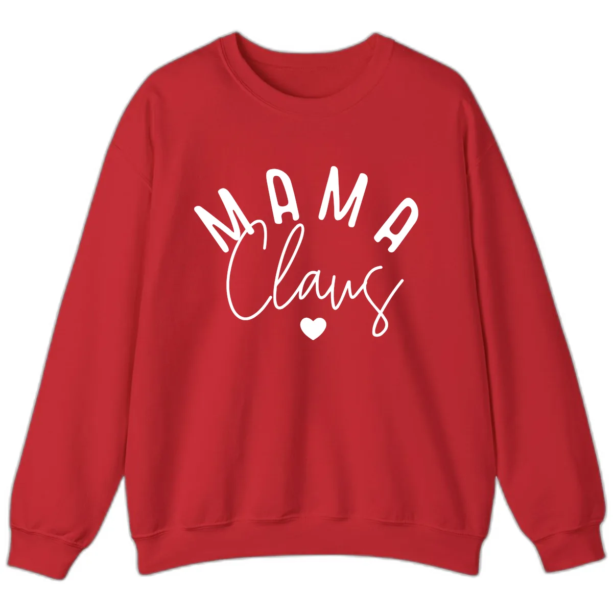 Mama Claus Christmas Heart Sweatshirt in Red