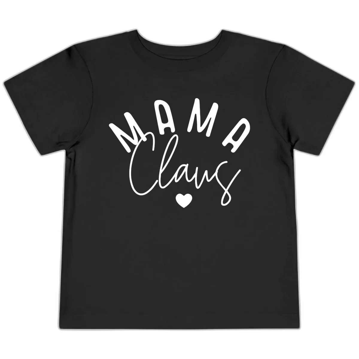 Mama Claus Christmas Heart Toddler T-Shirt in Black