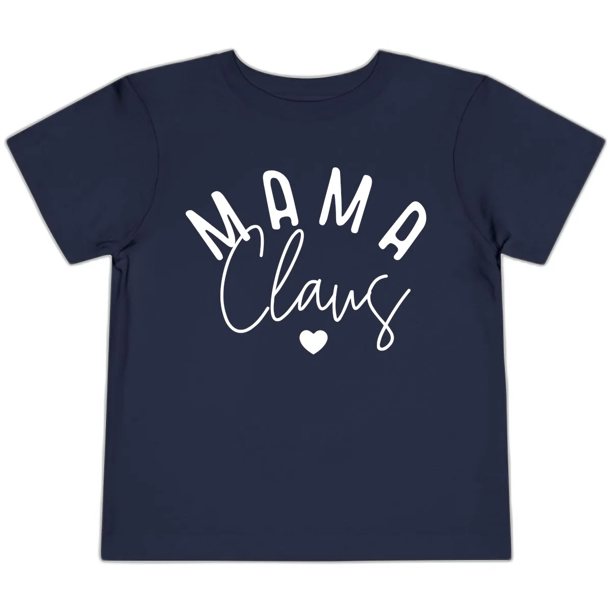 Mama Claus Christmas Heart Toddler T-Shirt in Navy