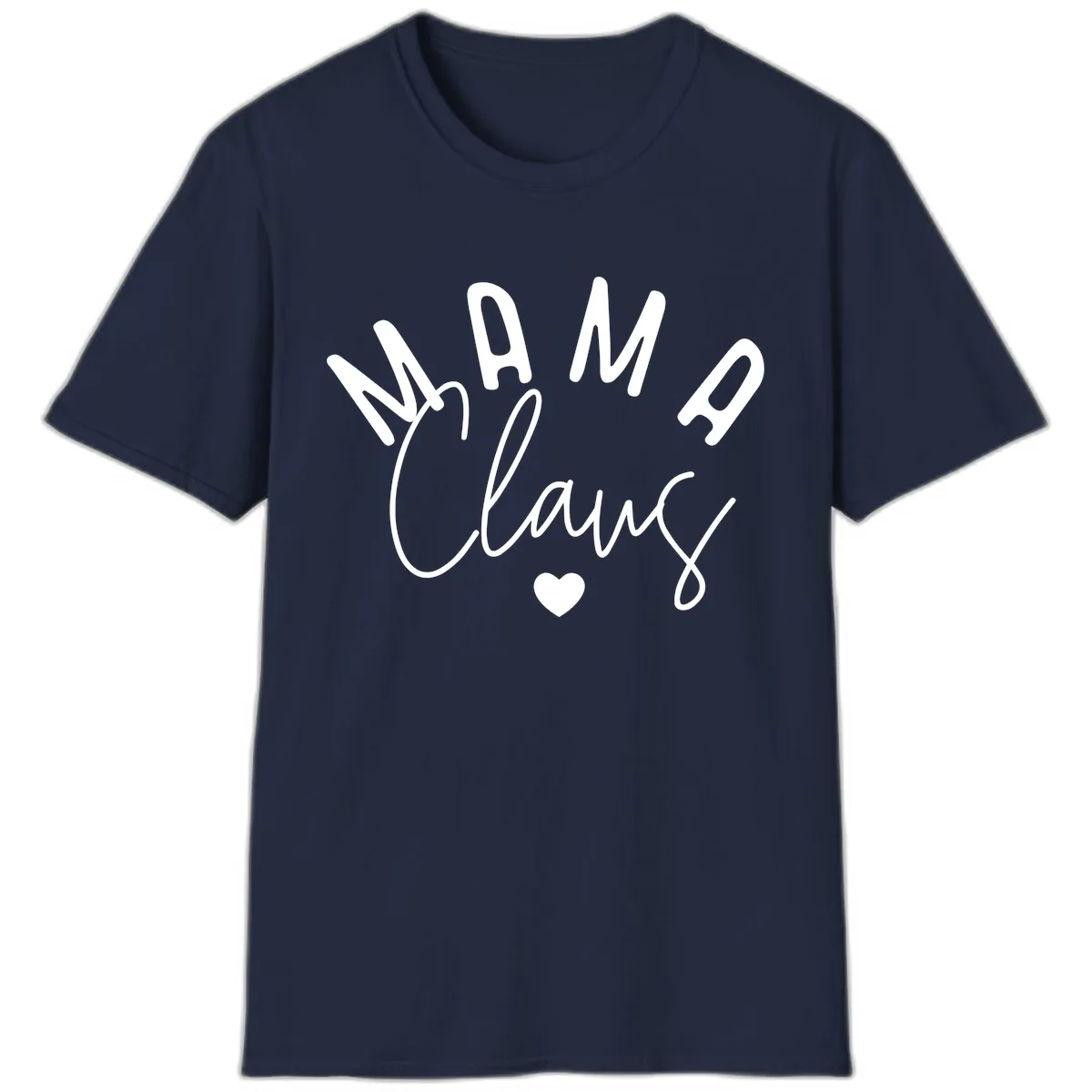 Mama Claus Christmas Heart T-Shirt in Navy