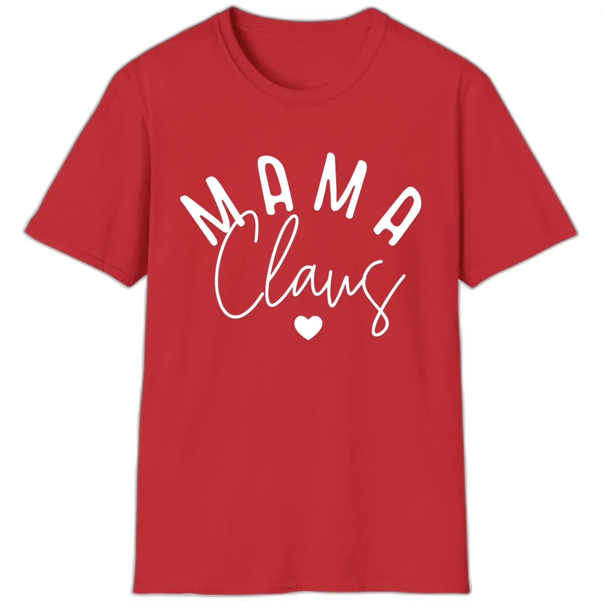 Mama Claus Christmas Heart T-Shirt in Red