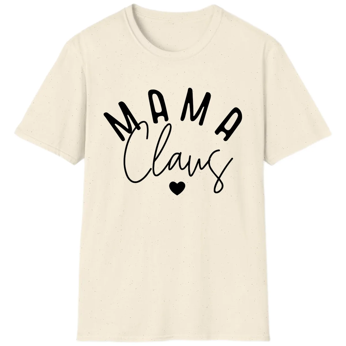 Mama Claus Christmas Heart T-Shirt in Natural