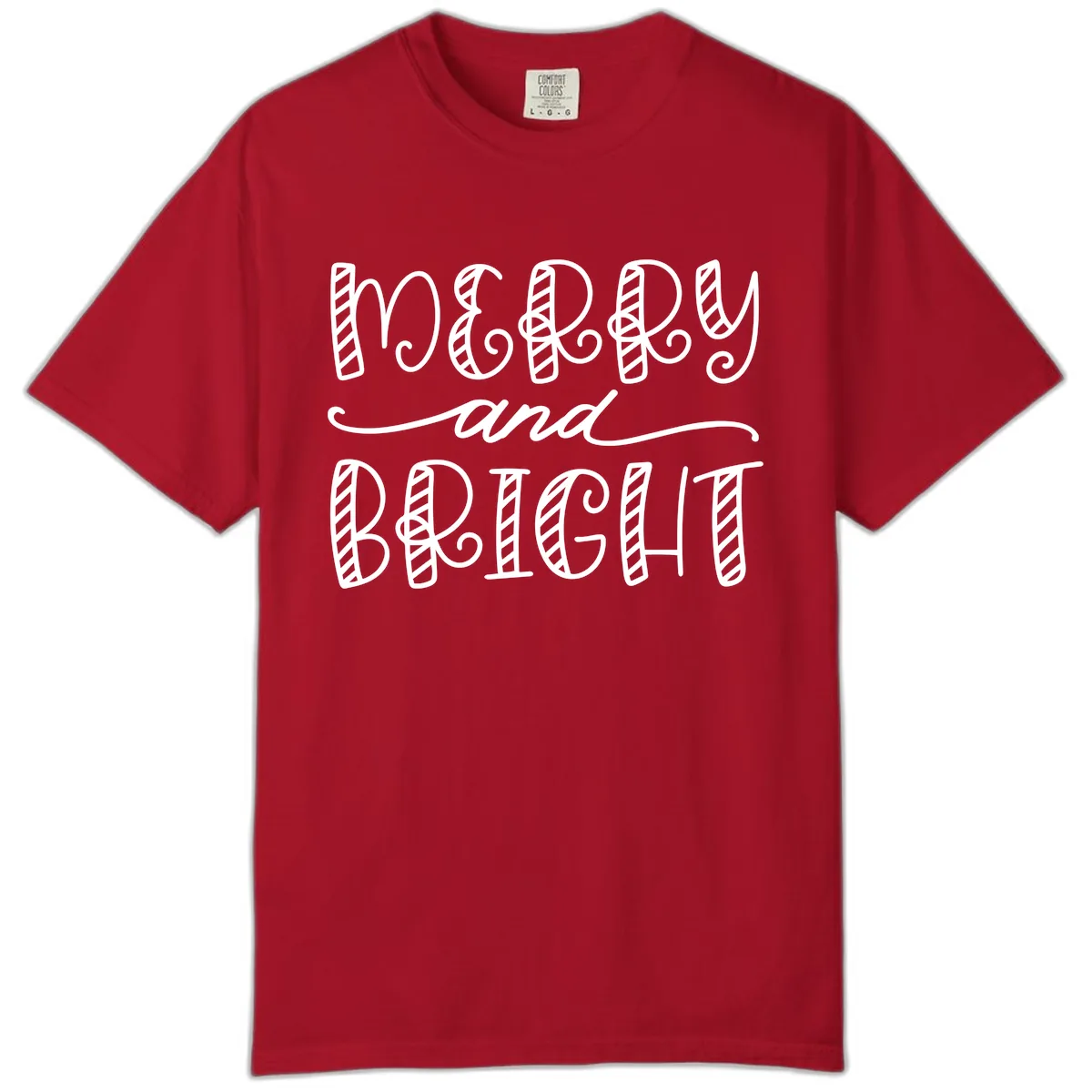 Merry And Bright Holiday Lettering Comfort Color in Red