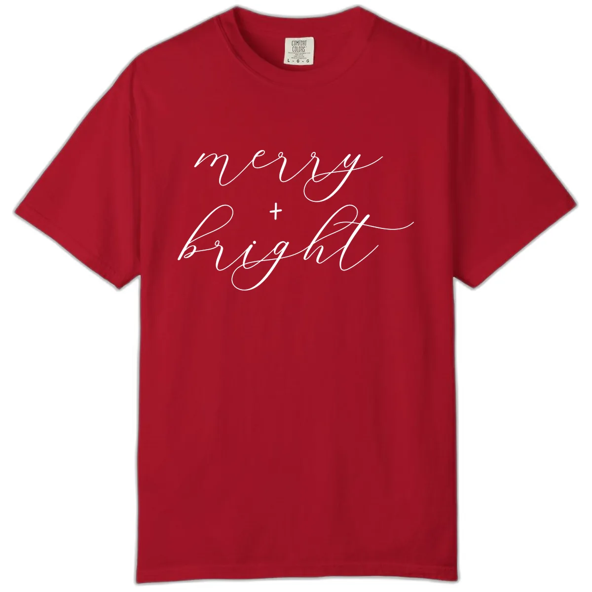 Merry And Bright Script Design Comfort Color in Red