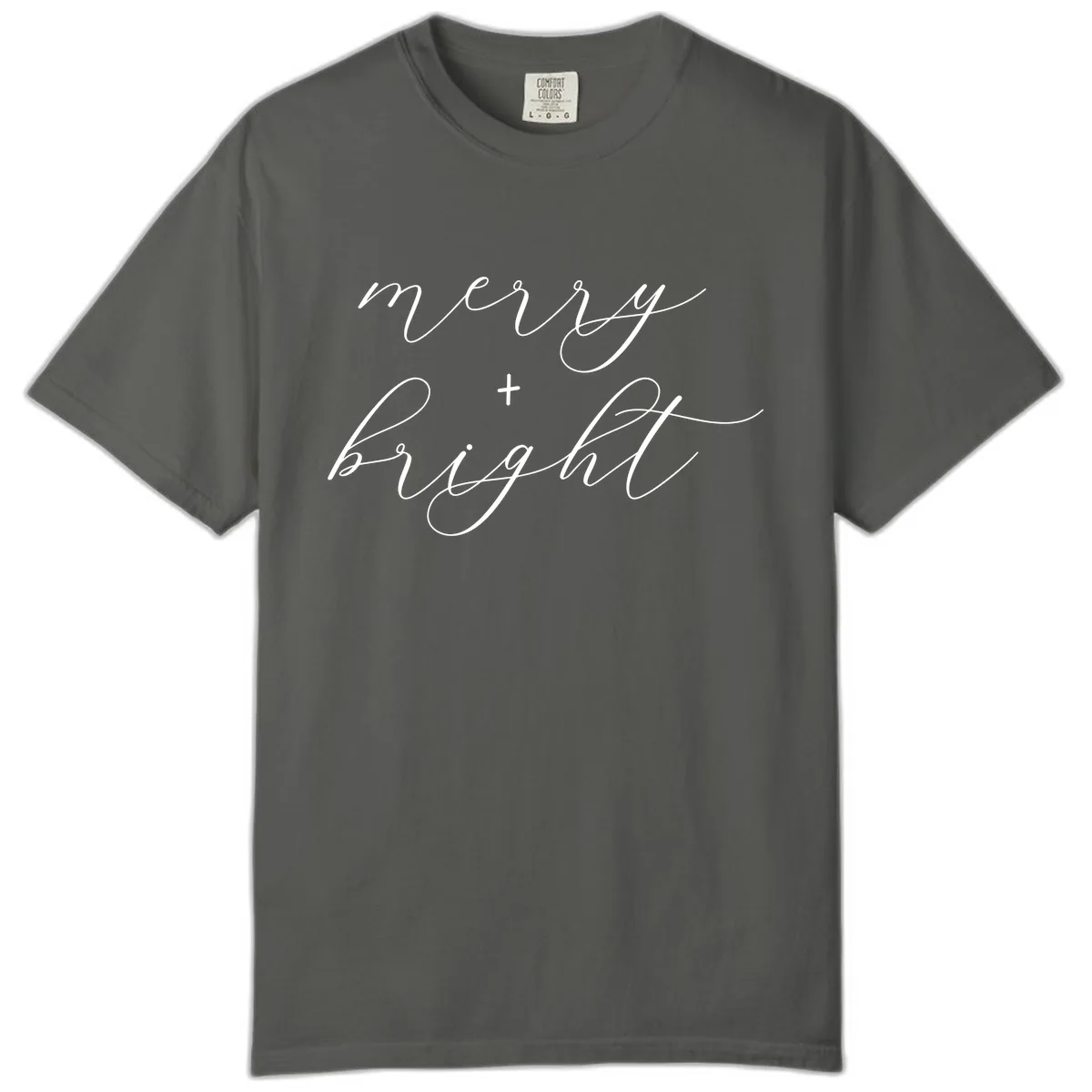 Merry And Bright Script Design Comfort Color in Pepper