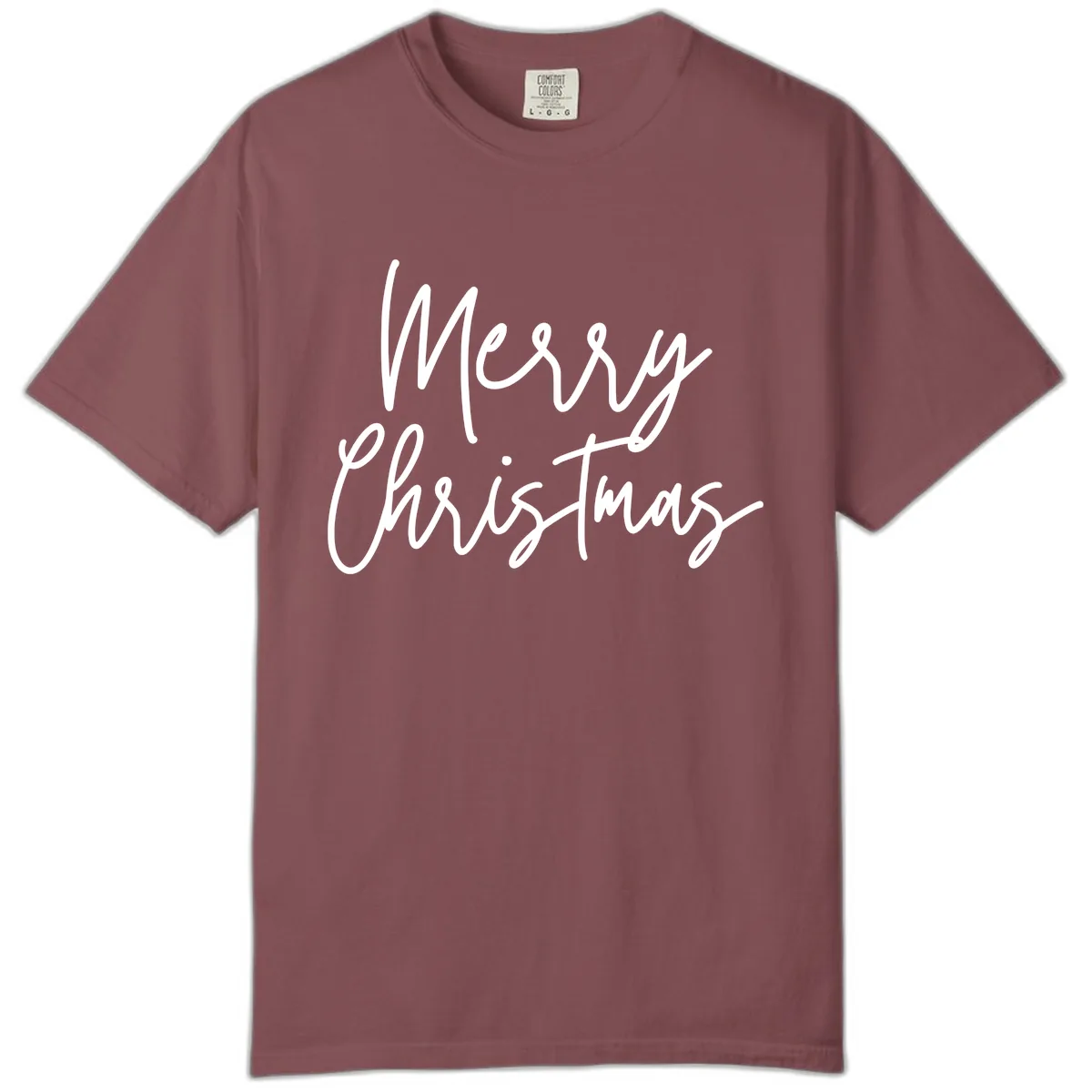 Merry Christmas Script Text Design Comfort Color in Brick