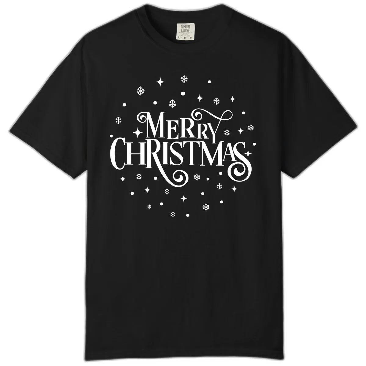 Festive Christmas Script Typography Comfort Color in Black
