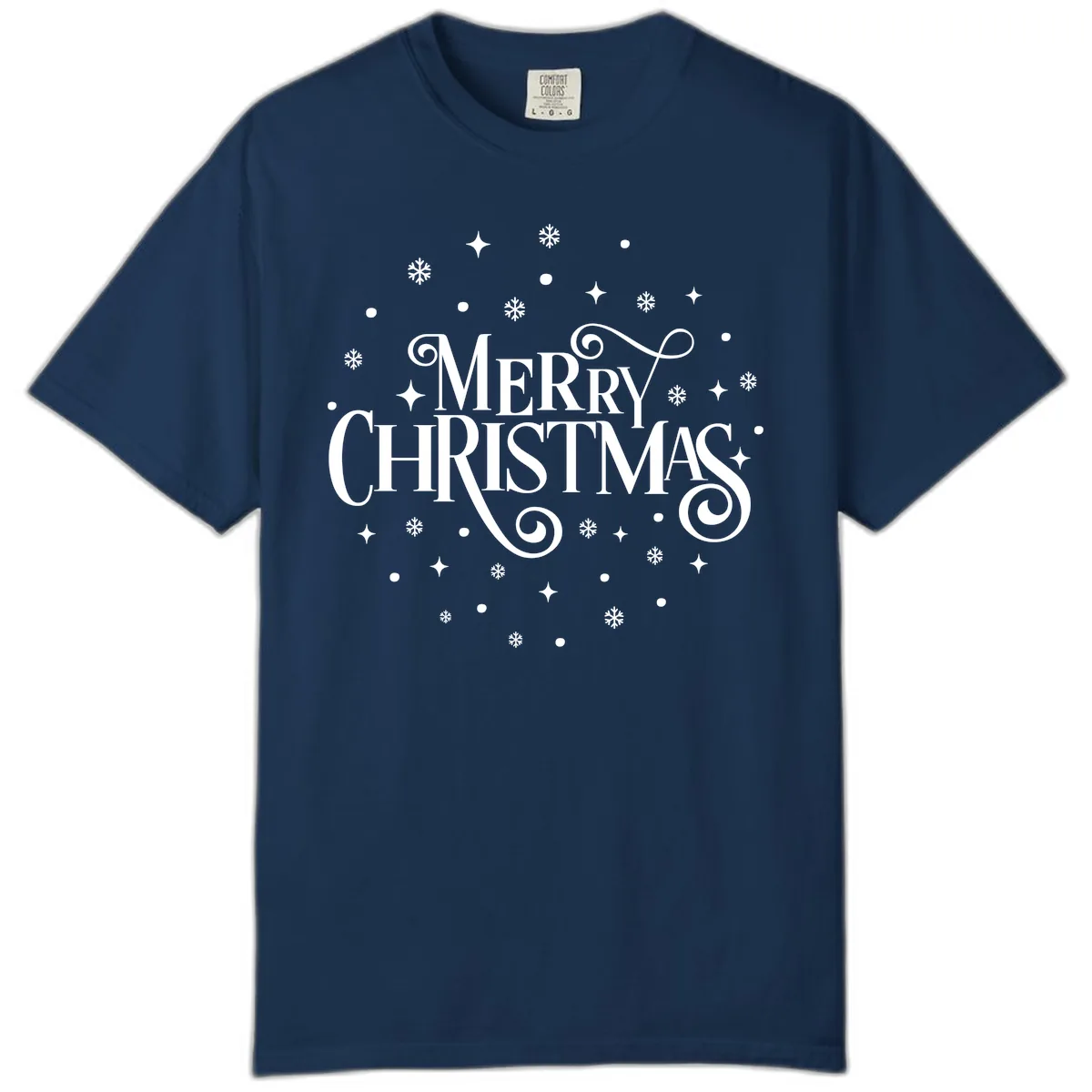 Festive Christmas Script Typography Comfort Color in Navy