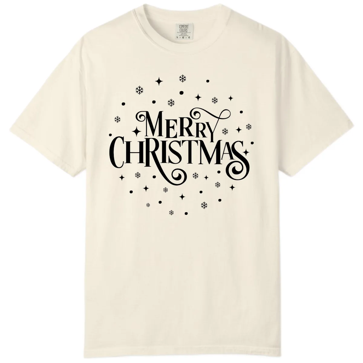 Festive Christmas Script Typography Comfort Color in Ivory