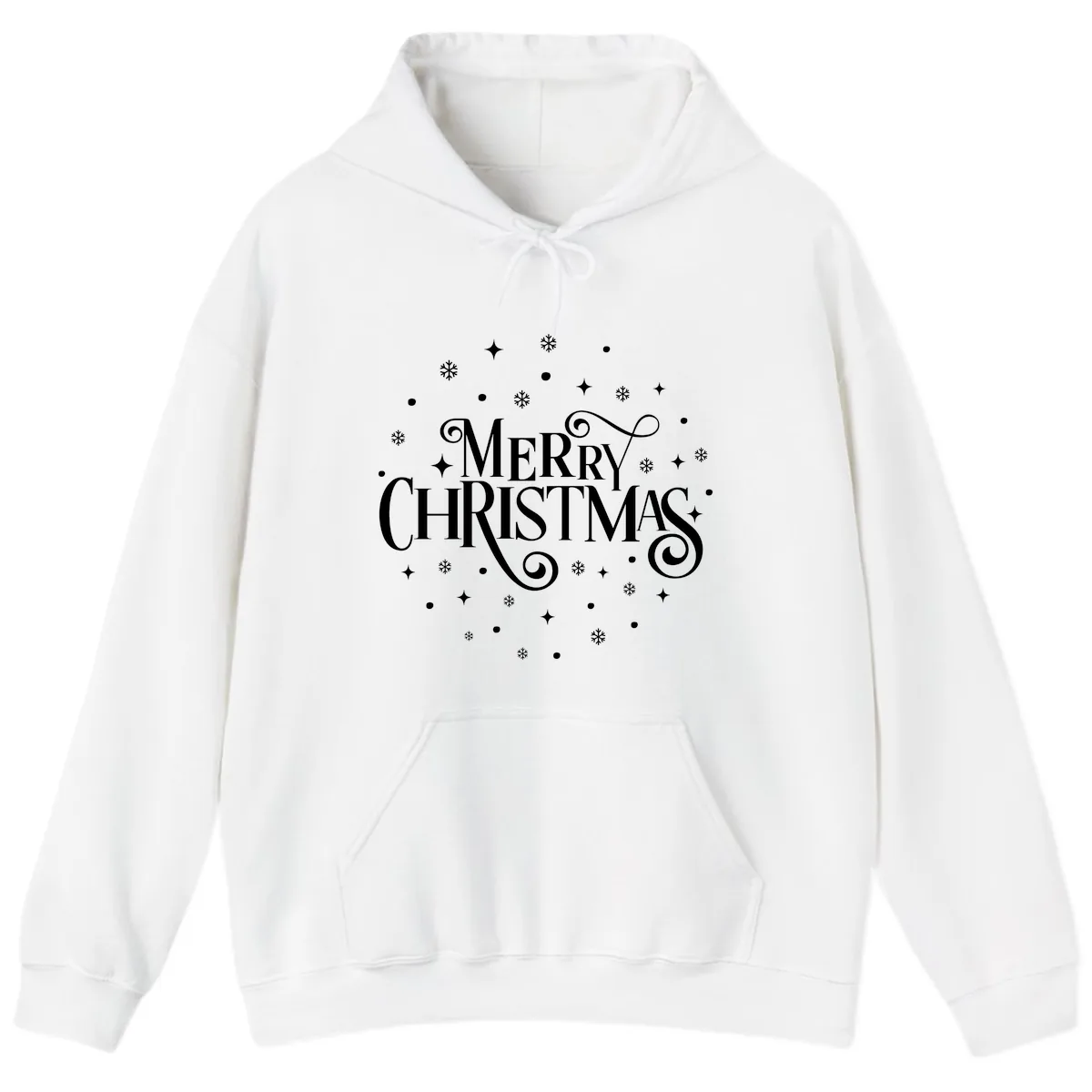 Festive Christmas Script Typography Hoodie in White