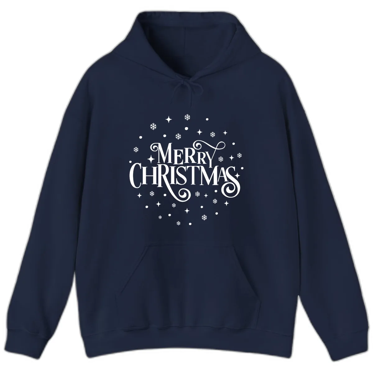 Festive Christmas Script Typography Hoodie in Navy