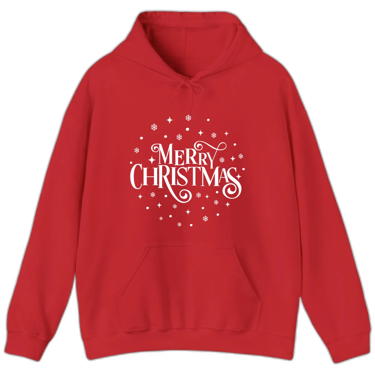 Festive Christmas Script Typography Hoodie in Red