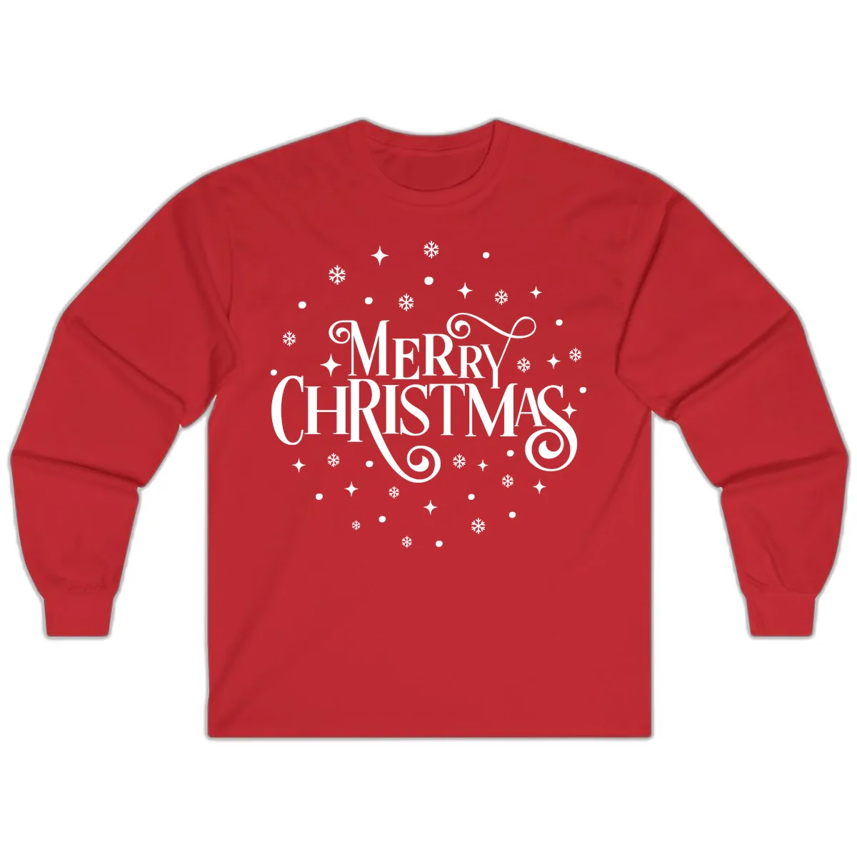 Festive Christmas Script Typography Long Sleeve in Red