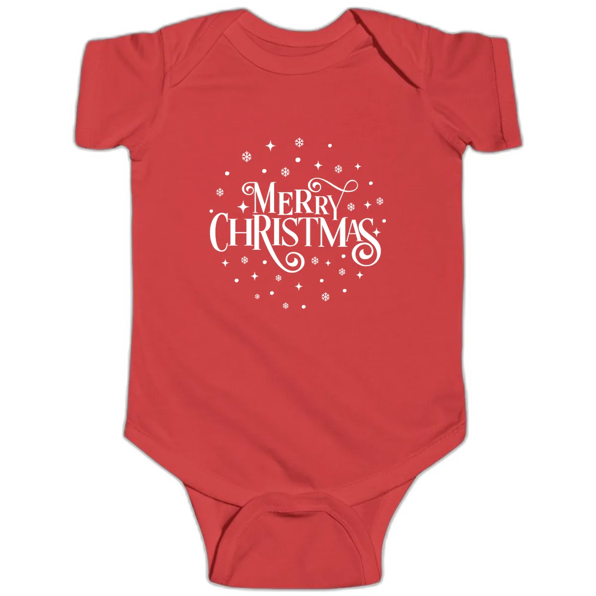 Festive Christmas Script Typography Baby Onesie in Red