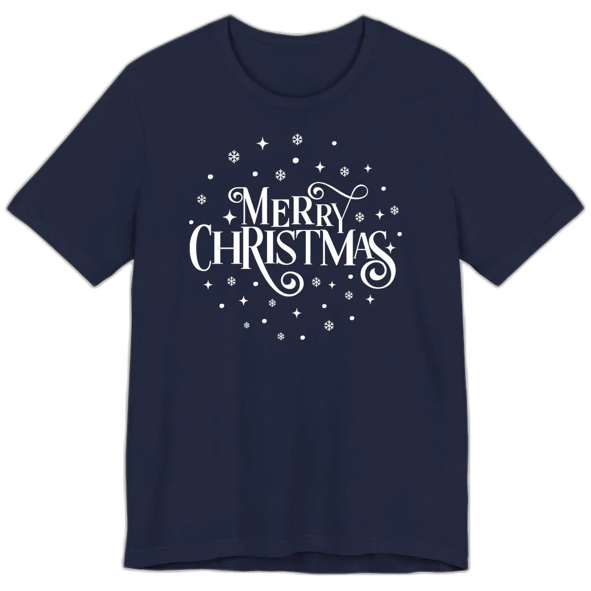 Festive Christmas Script Typography Premium T-Shirt in Navy