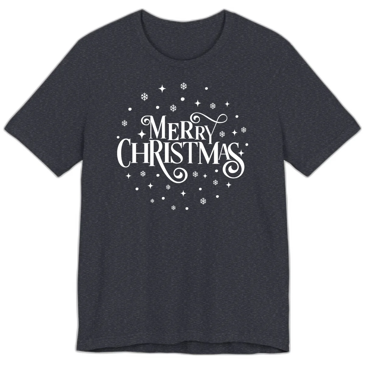 Festive Christmas Script Typography Premium T-Shirt in Heather Navy