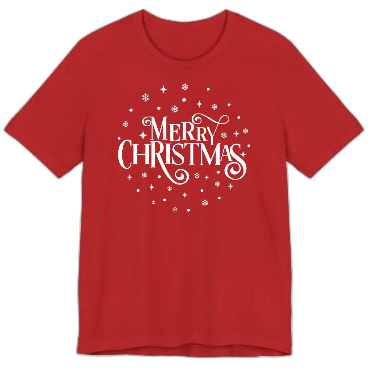 Festive Christmas Script Typography Premium T-Shirt in Red