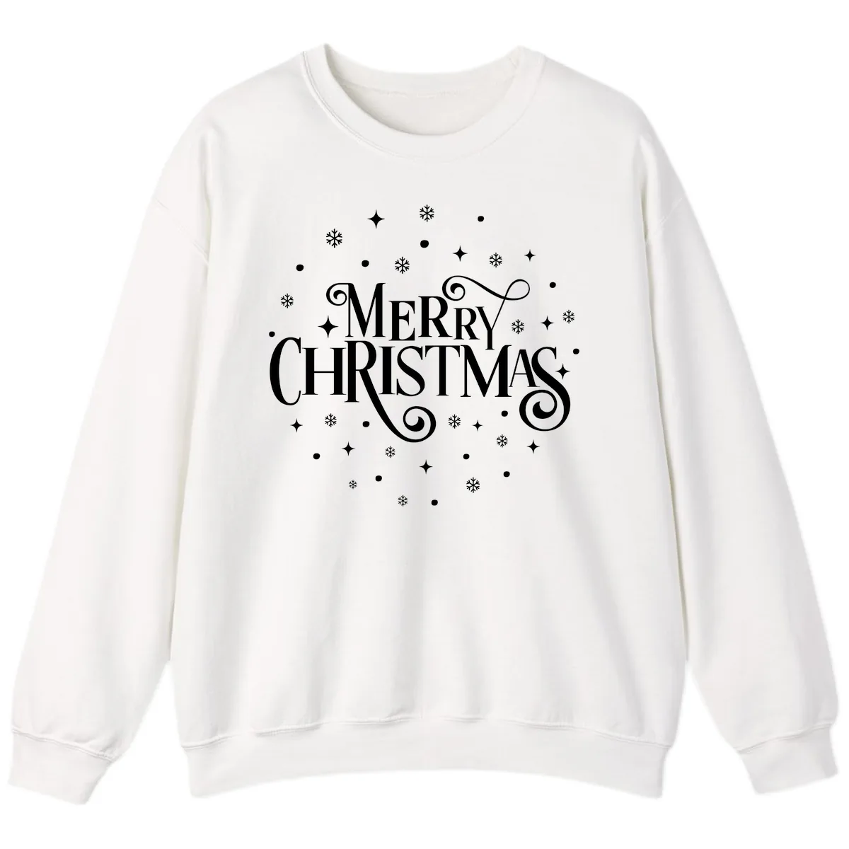 Festive Christmas Script Typography Sweatshirt in White