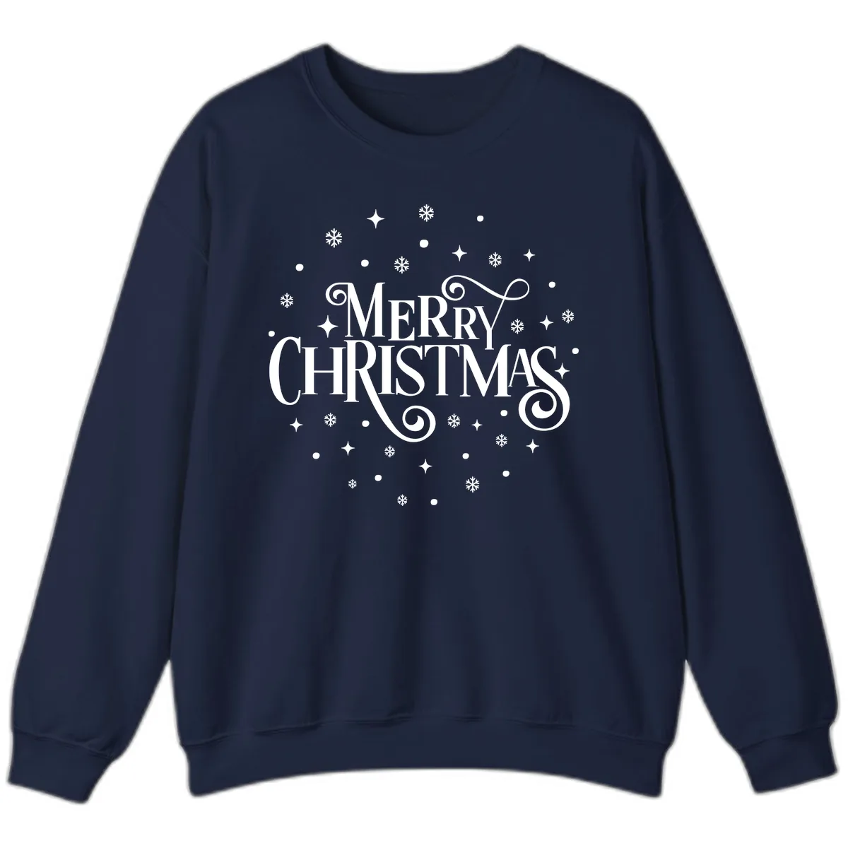Festive Christmas Script Typography Sweatshirt in Navy