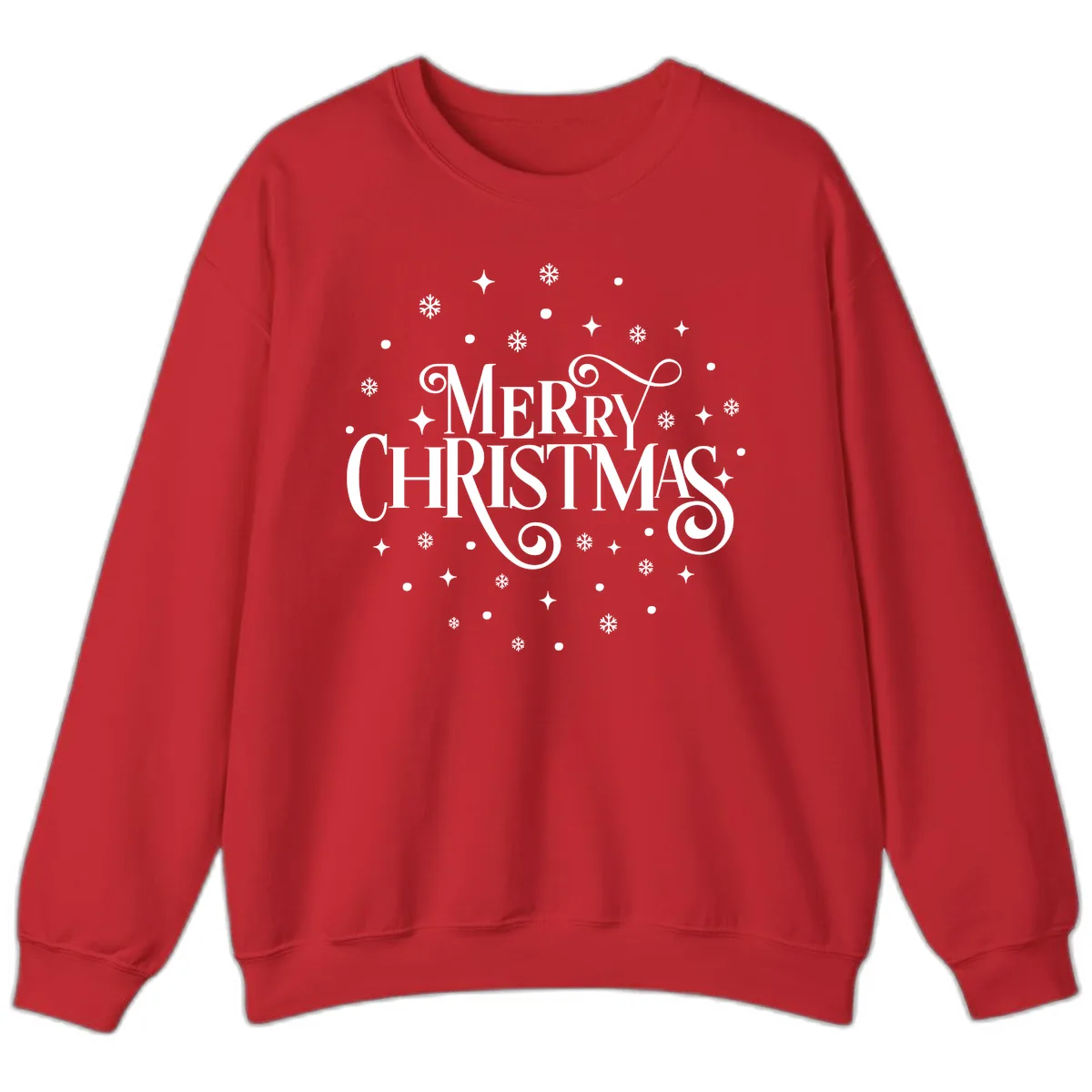 Festive Christmas Script Typography Sweatshirt in Red