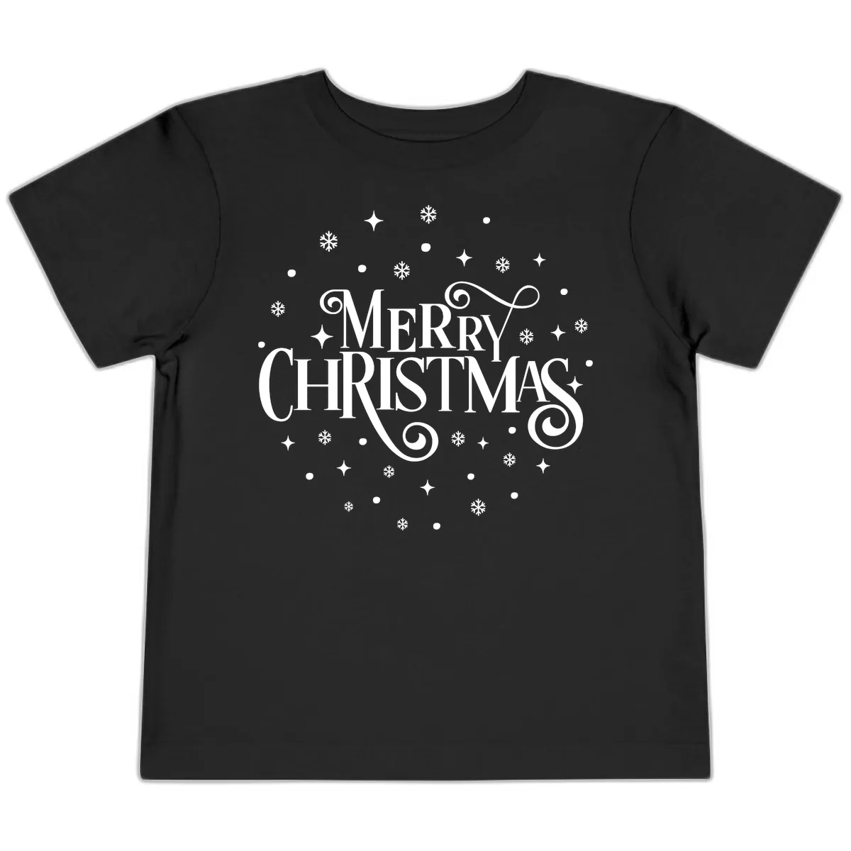 Festive Christmas Script Typography Toddler T-Shirt in Black