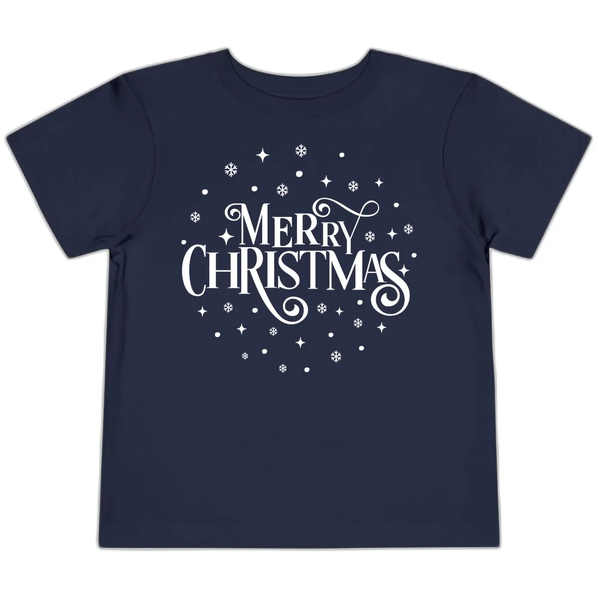Festive Christmas Script Typography Toddler T-Shirt in Navy