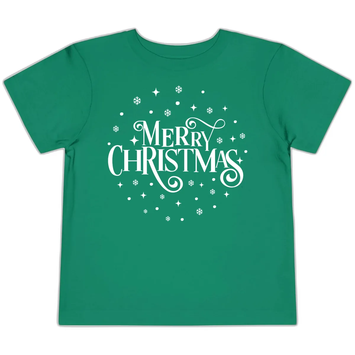 Festive Christmas Script Typography Toddler T-Shirt in Kelly