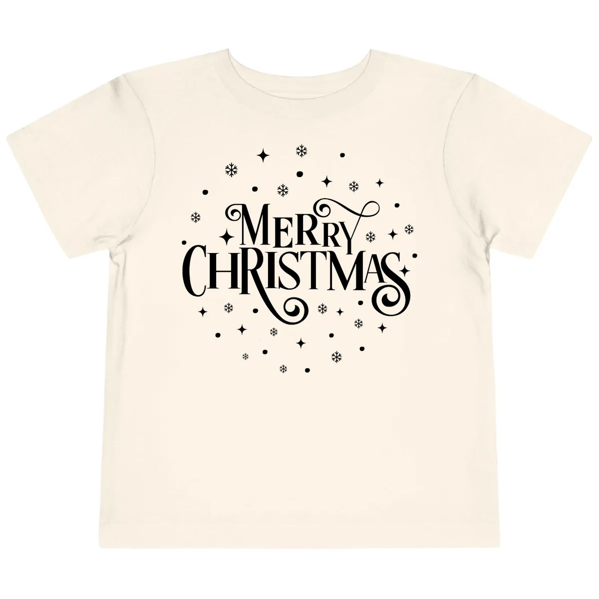 Festive Christmas Script Typography Toddler T-Shirt in Natural